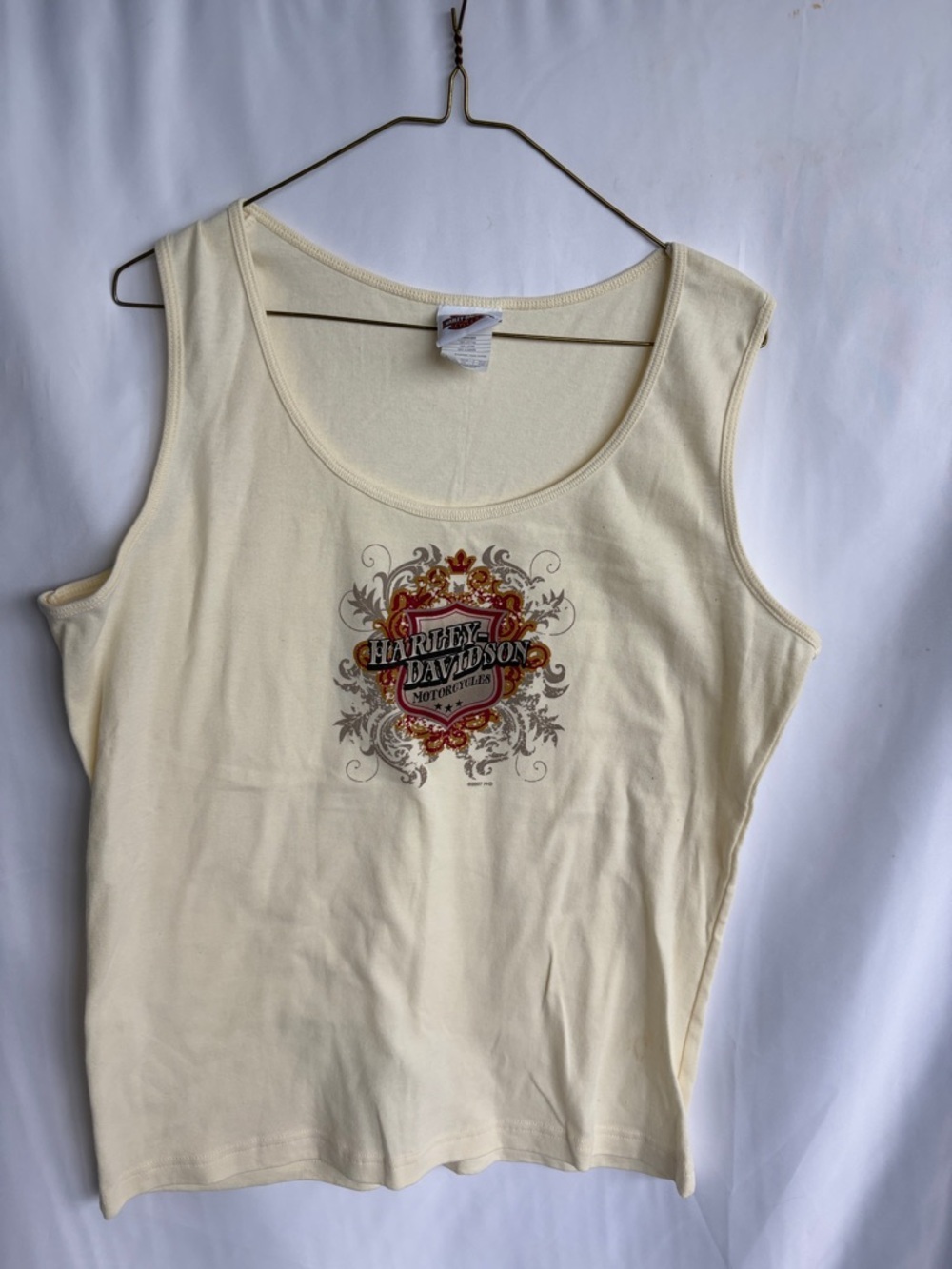 Harley Davidson Women's 2Xl Mesa, Arizona Cream Tank Top, 21” PTP, 27” L